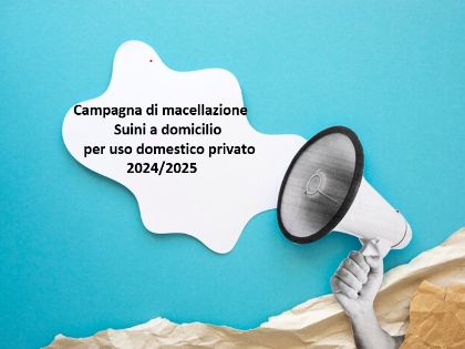 Macellazione suini a domicilio, campagna 15 ottobre – 31 marzo 