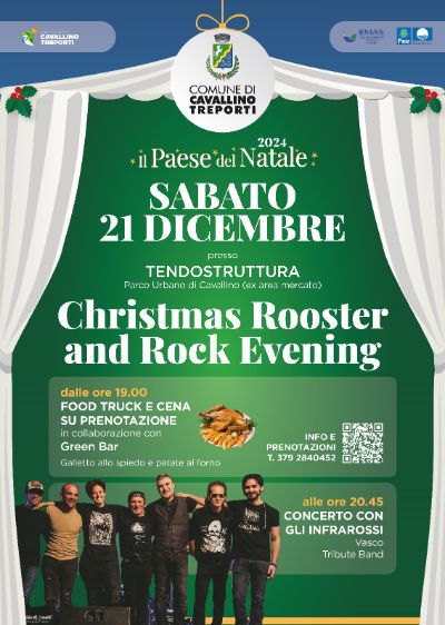 Locandina Serata Christmas Rooster and Rock Evening 21 dicembre 2024