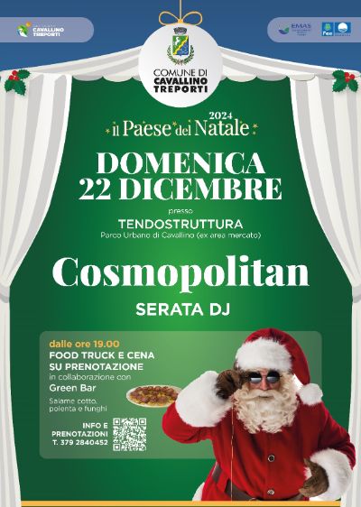 Locandina Cosmopolitan Serata Dj 22 dicembre 2024