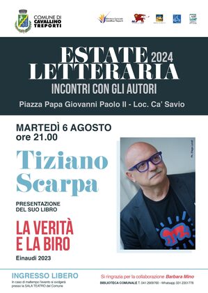 Locandina incontro con Tiziano Scarpa